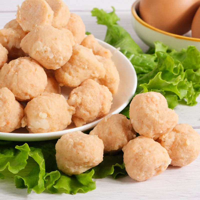 正大鸡丸鸡肉健身烤肉烧烤东北调理大鸡胡萝卜鸡肉丸