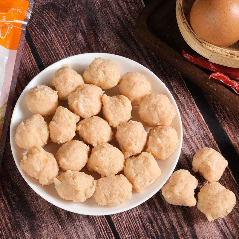 正大鸡丸鸡肉健身烤肉烧烤东北调理大鸡胡萝卜鸡肉丸