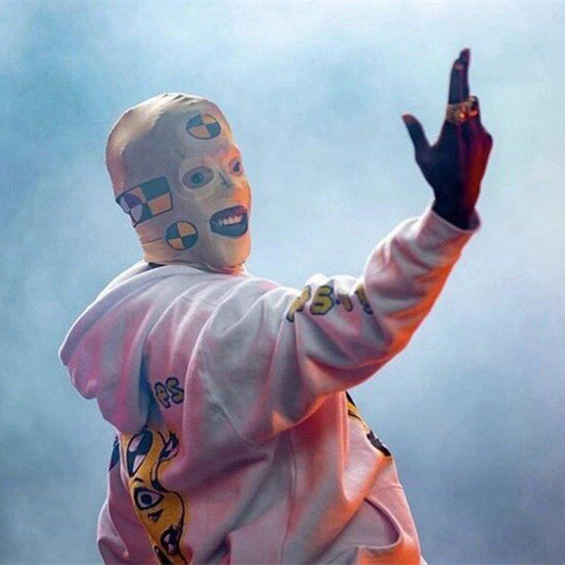 awgeasaprockytesting伦敦机器人款帽衫男面罩印花卫衣