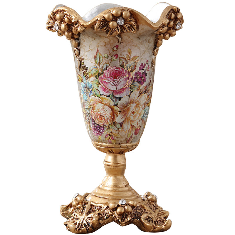 创意复古树脂欧式花瓶摆件 家居装饰品客厅餐桌插花干花桌面花器