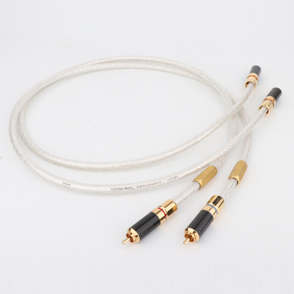 英国qed四芯镀银hifi发烧级莲花rca音频信号线线材