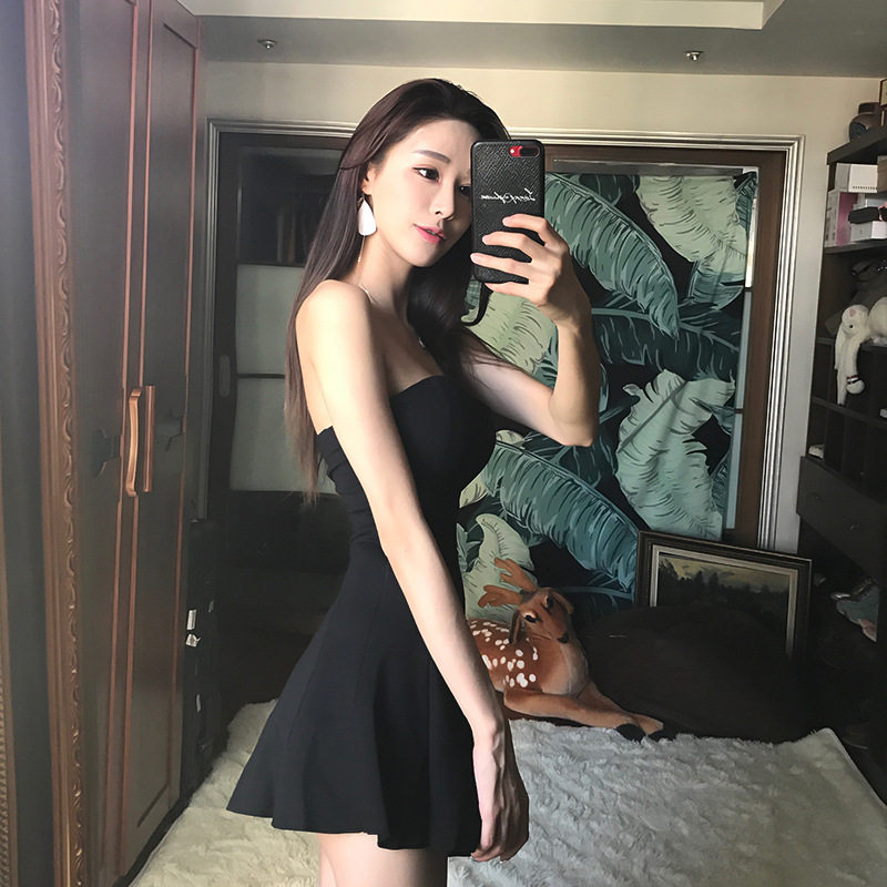 夜总店连衣裙春夜场上班衣服夜店性感女装气质显瘦低胸抹胸裙子