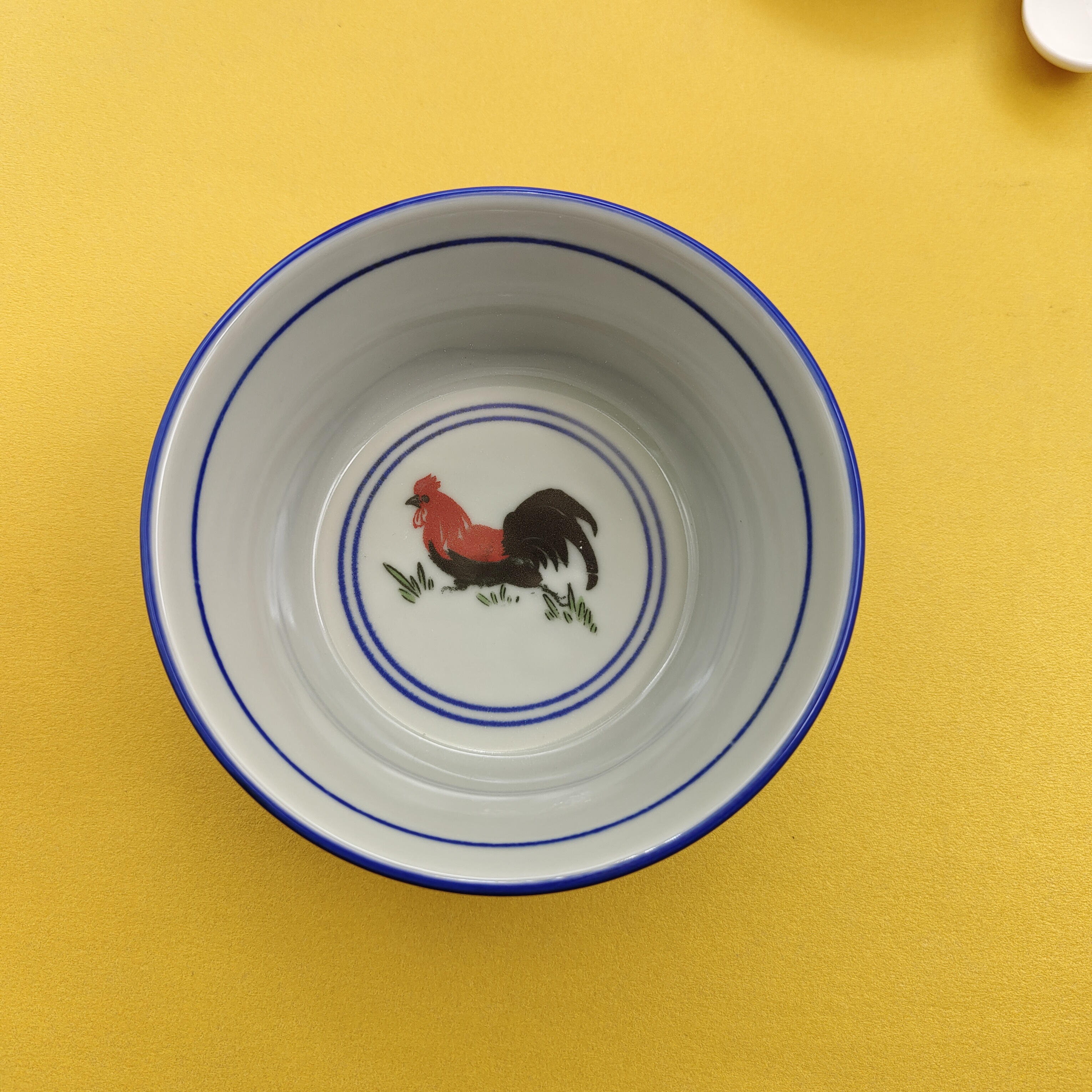 45寸加厚高脚陶瓷鸡公碗怀旧釉下手绘葵斗复古碗