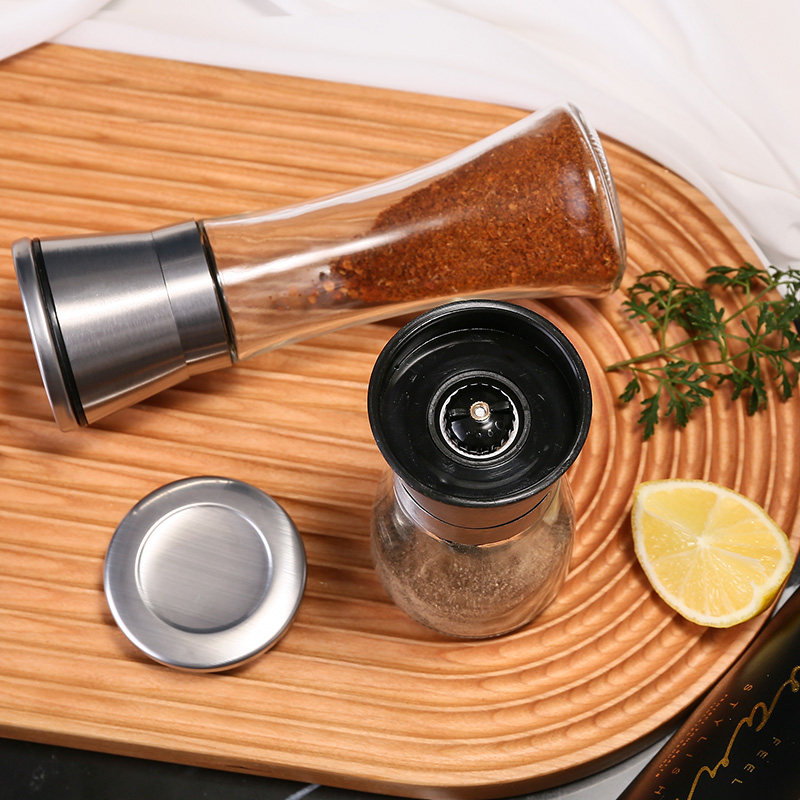黑胡椒研磨手动胡椒海盐佐料瓶子花椒家用不锈钢调味瓶罐