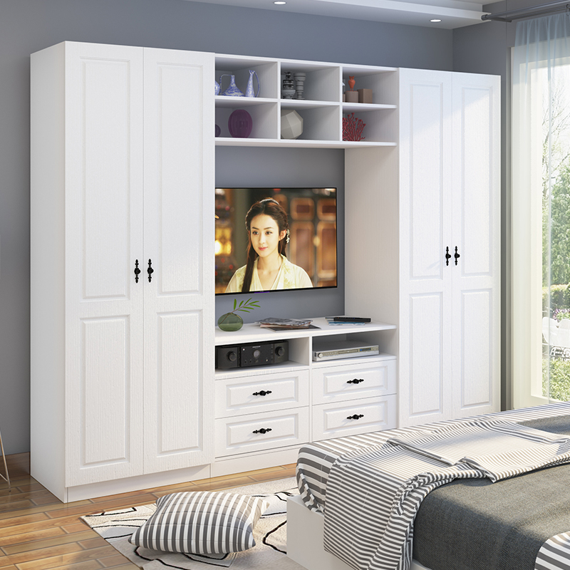 衣柜电视柜客厅一体组合背景墙简约现代卧室整体电视柜
