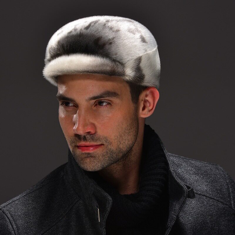 冬季户外皮草帽子男款貂毛进口加拿大海豹皮毛帽子