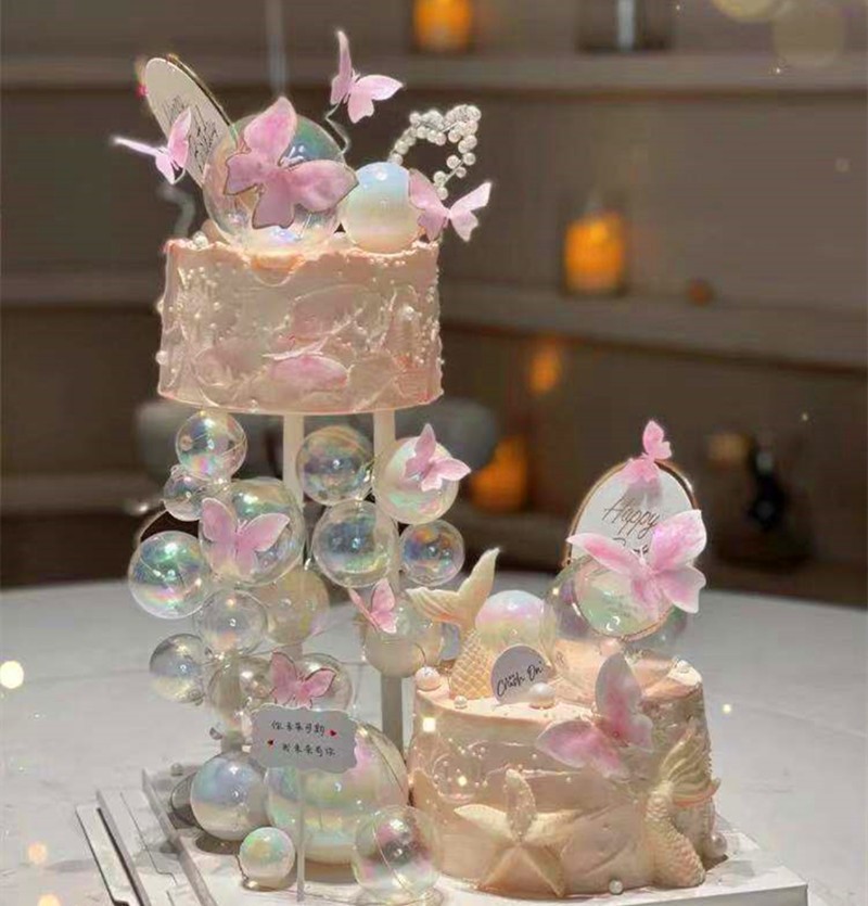 网红双层悬浮生日蛋糕创意定制情侣儿童公主宝宝新鲜生日蛋糕