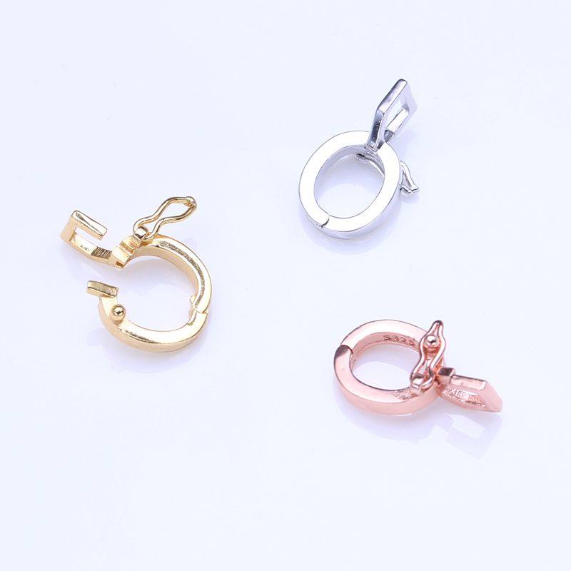 纯银万能百搭通用开口扣头diy珍珠扣子手链扣