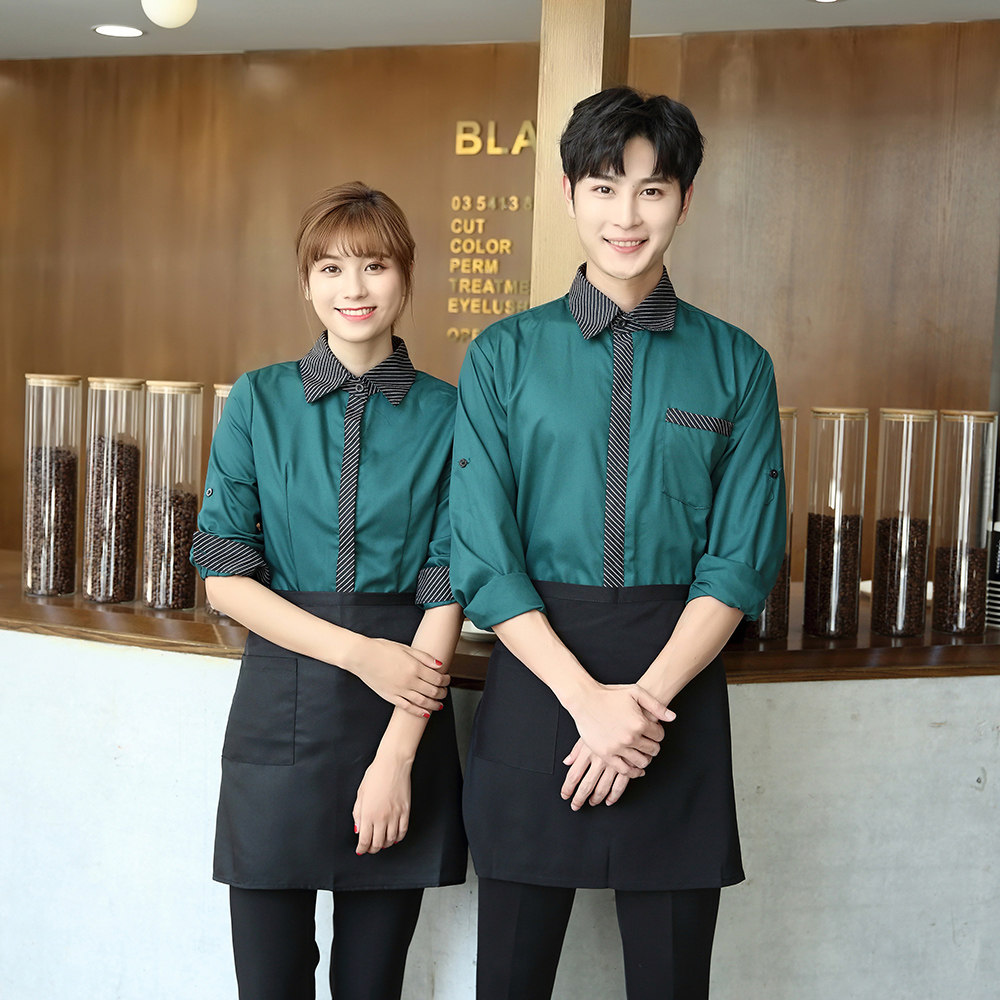 西式餐厅服务员衬衣长袖蛋糕烘焙咖啡厅奶茶火锅店酒店工作制服