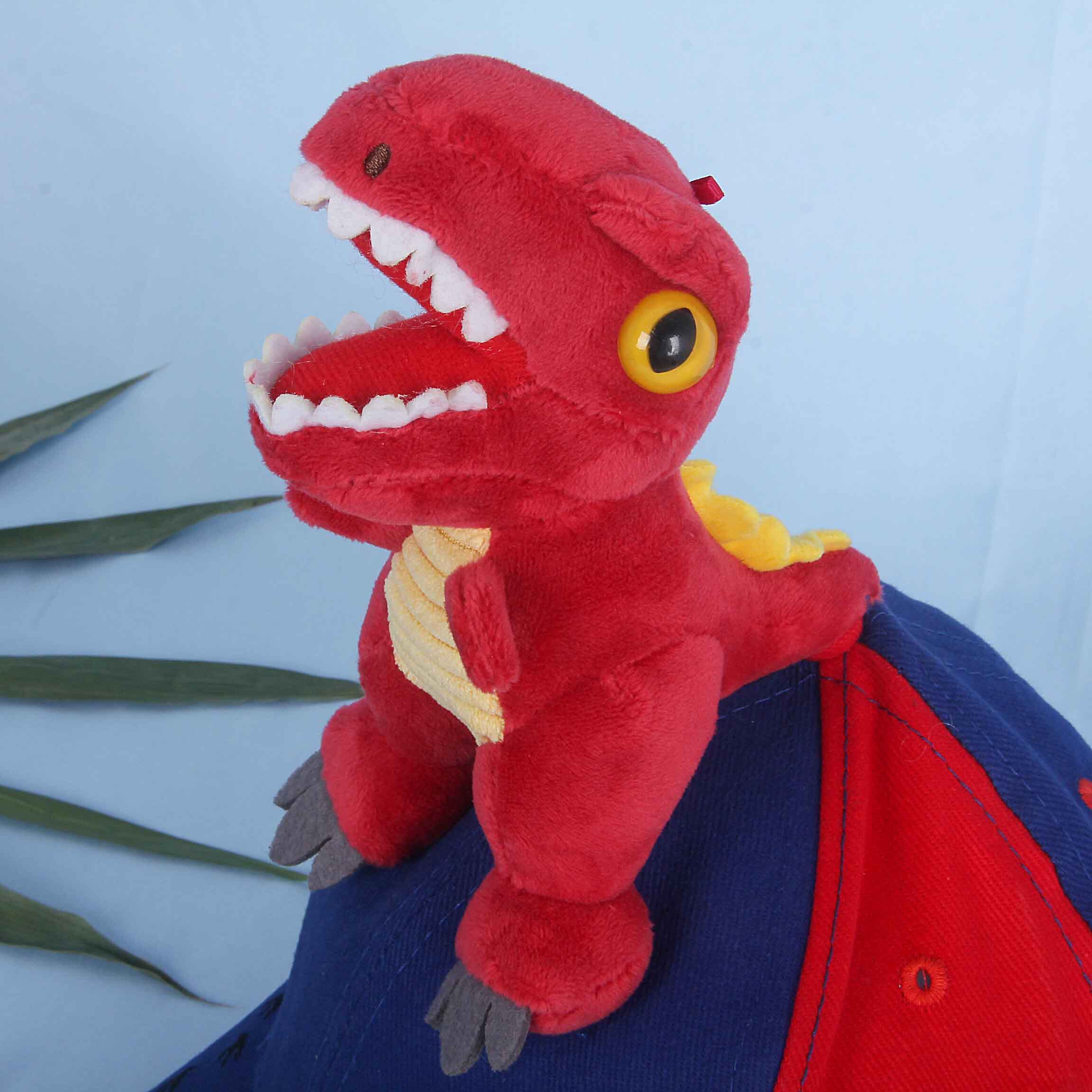 儿童夏季太阳棒球鸭舌帽创意可爱恐龙毛绒公仔帽子