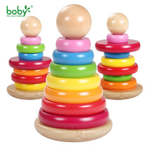 Large number of rainbow sleeves Lap Stack Lap Stack Legit Children Puzzle early to teach 0-1-2-3-year-old baby toy building blocks