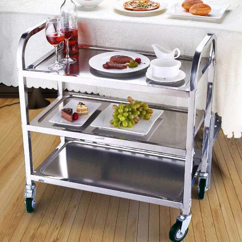 餐车不锈钢加厚手推车酒店收送商用移动收碗车餐厅餐车