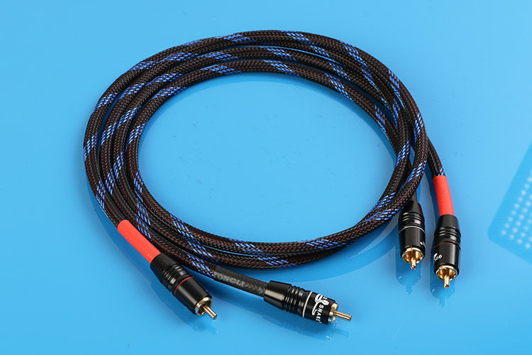 音频手工蛇王rca接头日本佳耐美双线材