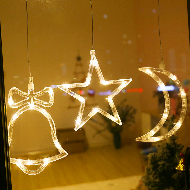 led星星月亮彩灯串灯房间窗帘卧室浪漫网红装饰灯