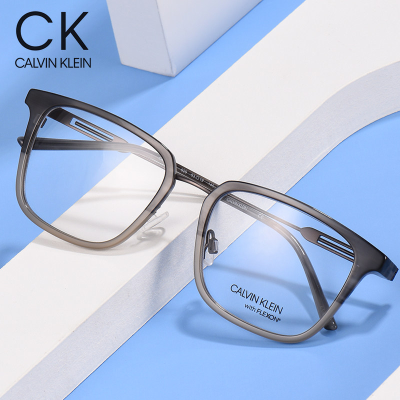 calvinklein眼镜镜框大框复古方形男士大脸可配眼镜架