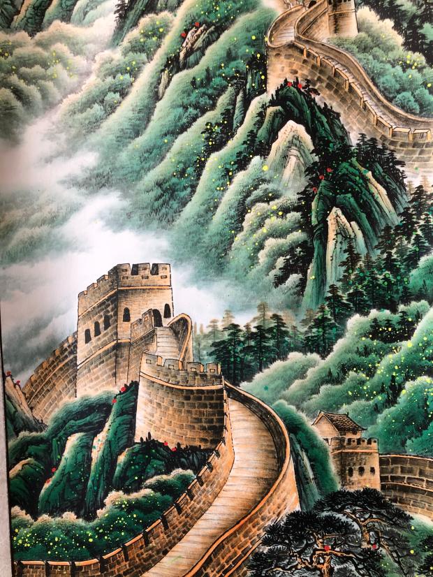 万里长城靠山图竖山水画国画字画无水客厅办公室装饰国画