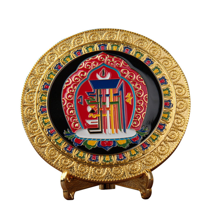 藏式彩绘十相自在八吉祥九宫八卦图摆件密宗装饰品其他