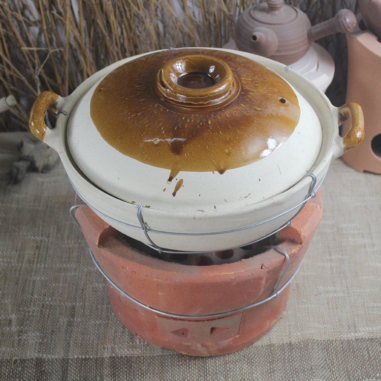 传统烧烤酒店边炉港式羊肉木炭户外红泥砂锅火锅