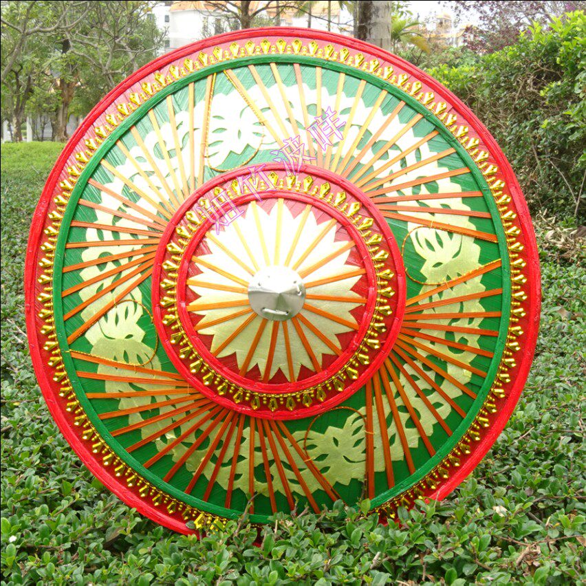 傣族新款手工斗笠舞蹈竹编帽子表演演出道具帽子