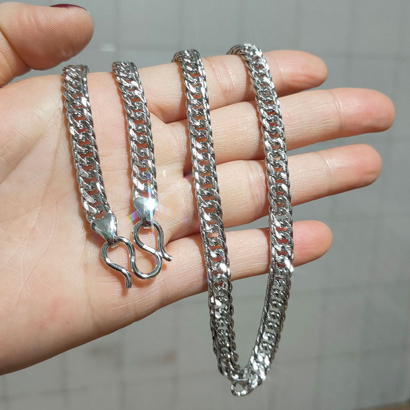 新款pt950铂金项链质感白金包银pt999正品品潮项链