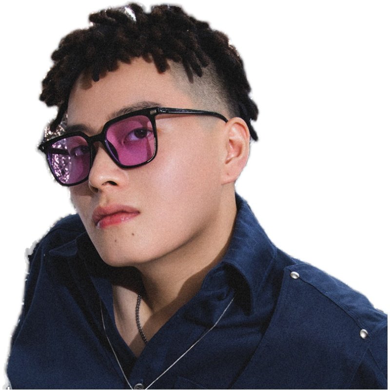 中国国新说唱小青龙同款眼镜彩色透明方框装饰太阳眼镜