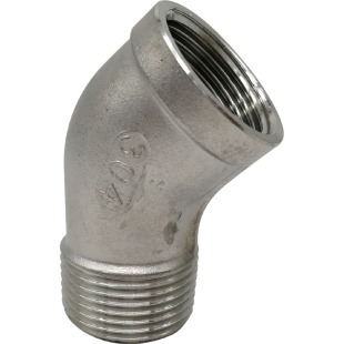 135度丝扣直角弯通外丝弯管4分1寸2寸半 304不锈钢45度内外丝弯头