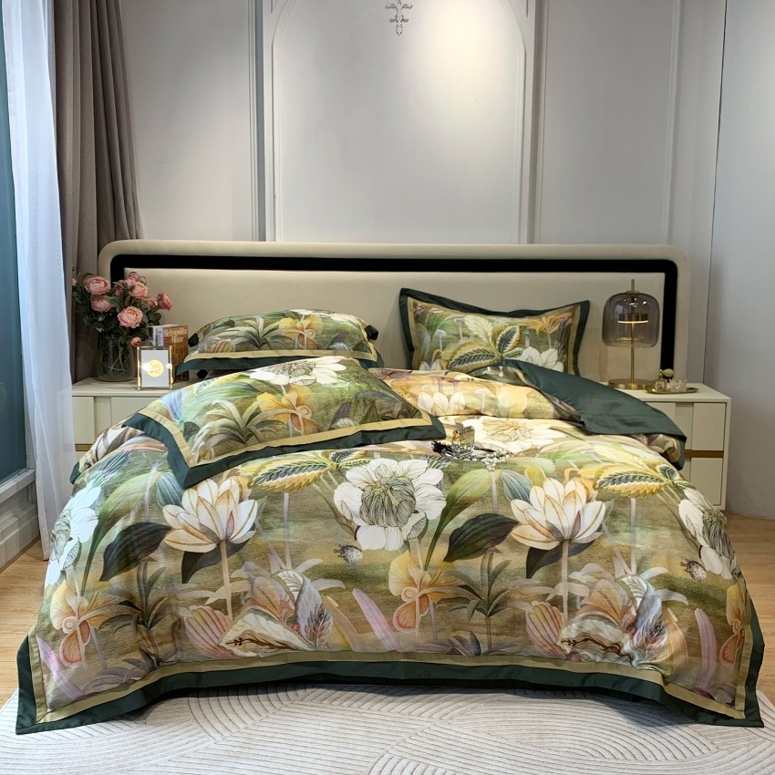 件套120支长绒纯棉四件全棉贡缎数码印花床上用品床品套件