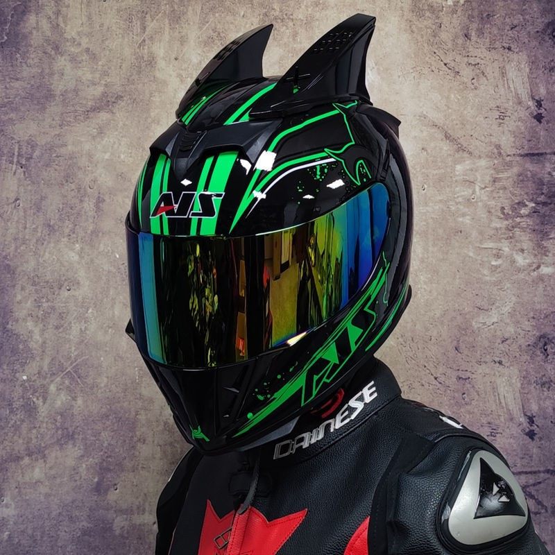 网红头盔电动摩托车男女全覆四季镜片机车安全帽摩托车头盔