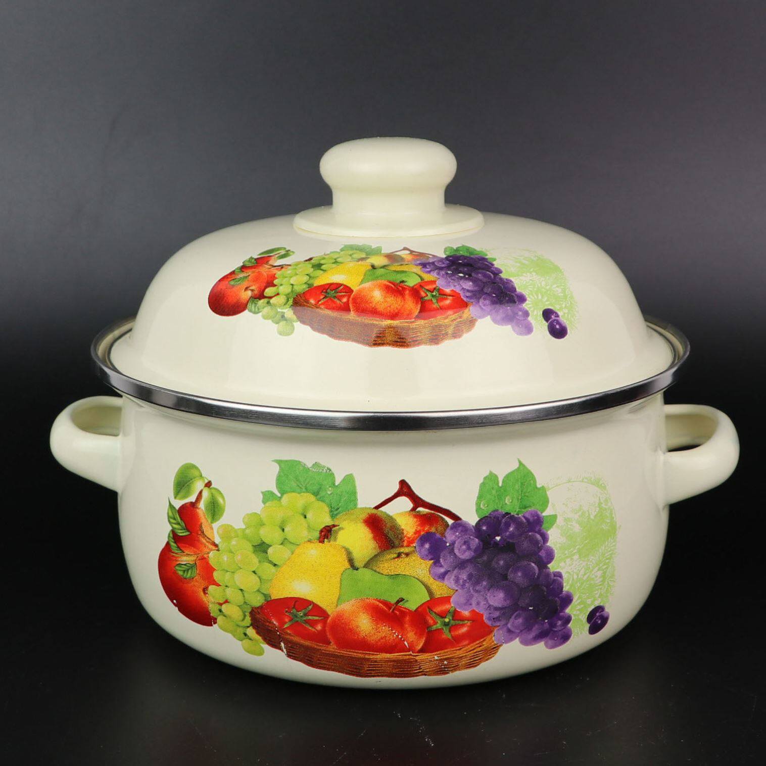 盆小塘瓷盖盆干饭专用盆盛容器猪油罐子搪瓷盆