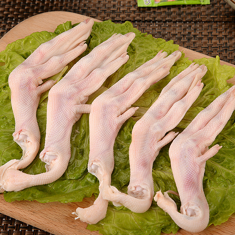 六和鸭掌1kg 烤鸭原料速冻冷冻生鲜酒店食堂沙县小吃鸭手鸭爪l号 - 痕