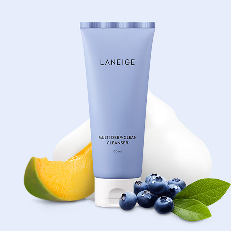 韩国laneige兰芝洗面奶四合一粉色蓝色男女氨基酸深层清洁洁面乳