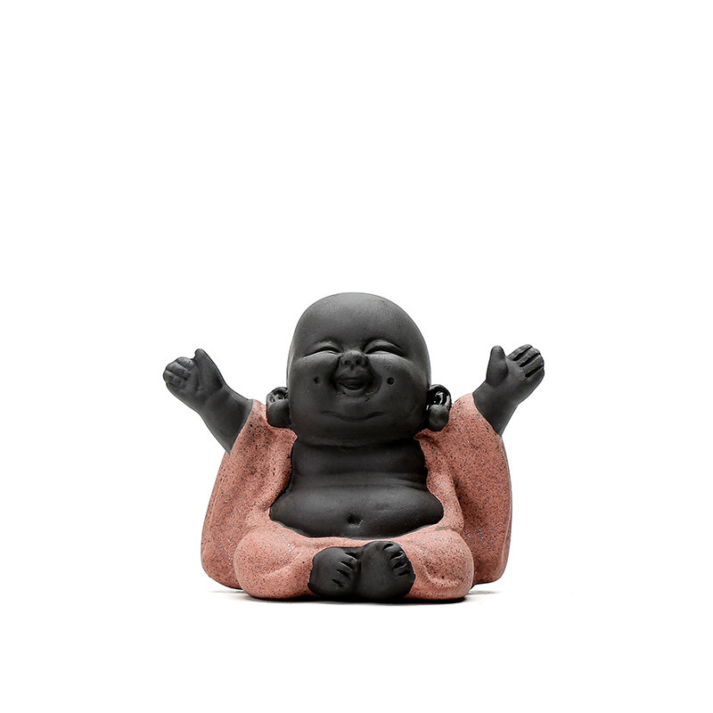 宜兴紫砂小弥勒哈哈佛像精品茶宠茶具茶玩工艺品家居装饰摆件包邮