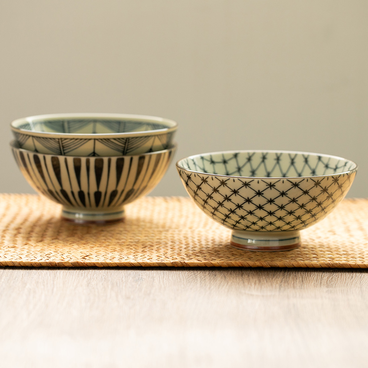 日本进口美浓烧陶瓷米饭饭碗复古十草喝粥瓷碗碗