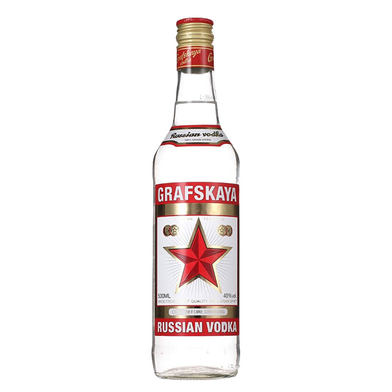 大瓶格拉夫伏特加grafskaya拉脱维亚红牌伏特加鸡尾酒基酒500ml