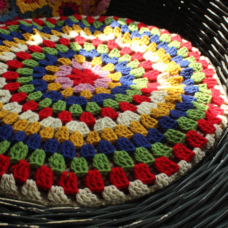 坐垫折扣山花灿钩针田园餐椅椅垫蒲团圆形手工椅垫