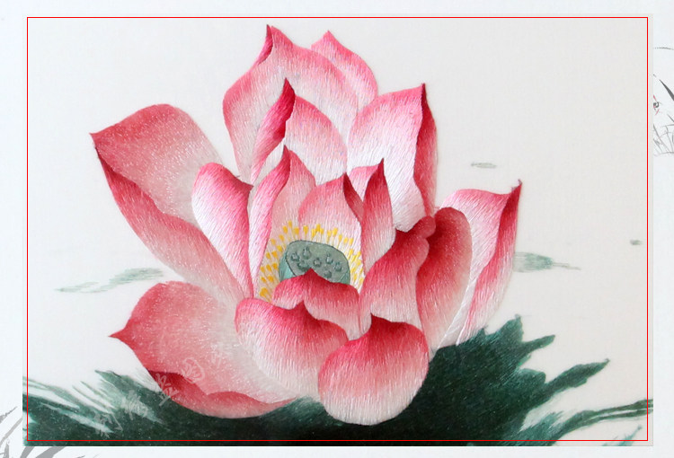 湘绣精品和和美美荷花莲花手工刺绣挂件挂画湘绣