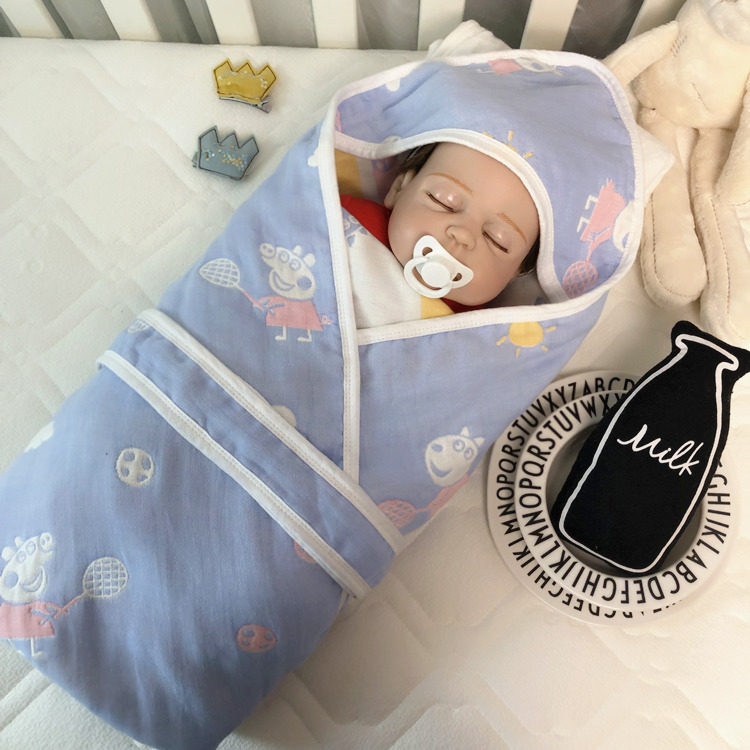 【婴童抱被】初生婴儿抱被纯棉防惊跳襁褓秋宝宝纱布新生产房包被