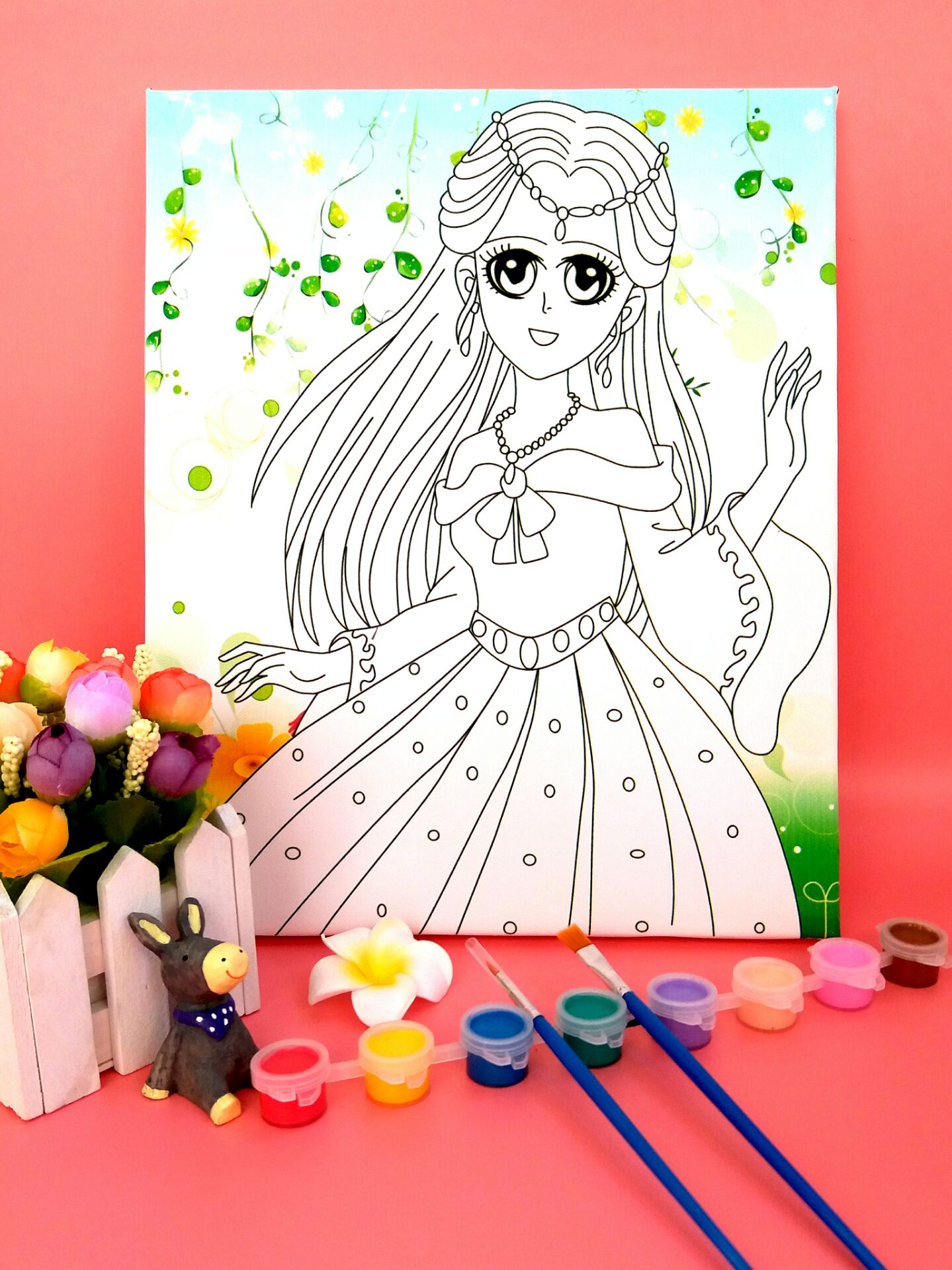 包邮diy七彩公主油画儿童手工手工制制作益智玩具沙画