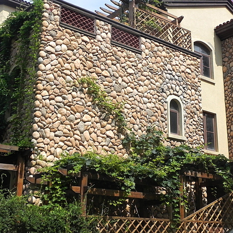 河卵石鹅卵石花坛别墅文化石外墙砖仿古砖室外围墙背景墙瓷砖8086