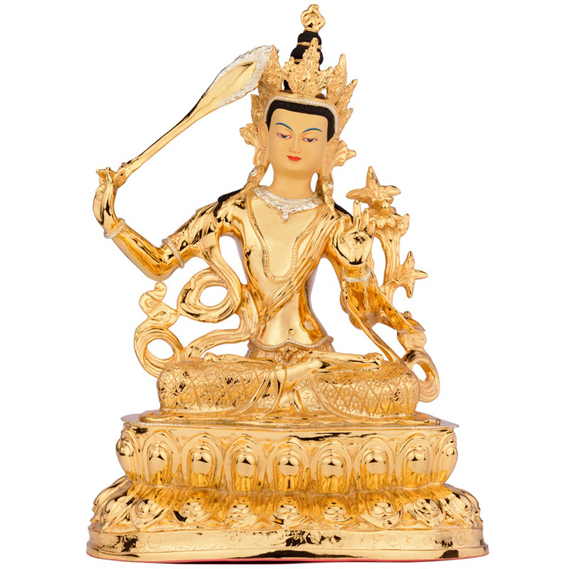 菩萨藏传佛教密宗纯铜文殊师文殊佛像供佛摆件台湾摆件