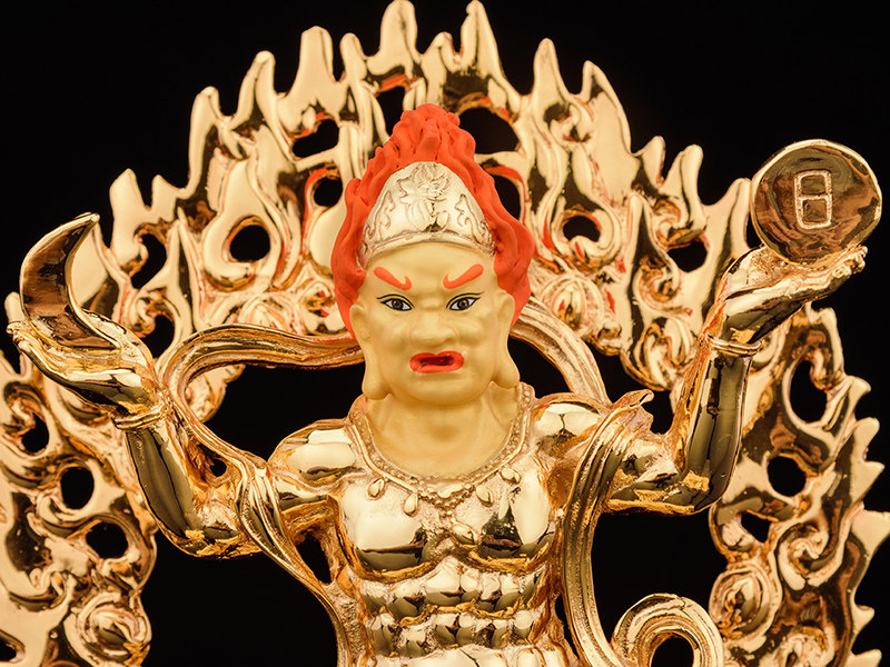 坚牢地神 纯铜鎏金佛像摆件密宗地神像 东密唐密坚地天地神佛菩萨