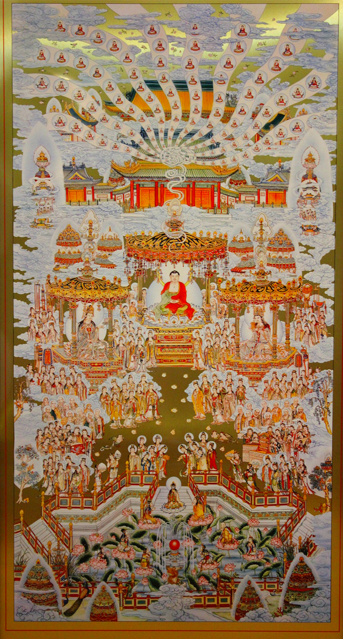 圆通佛具 台湾宝华西方圣境铜版画 纯铜铜板画 万佛图像挂画 包邮