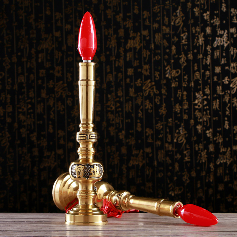 招财电烛灯 电蜡烛灯供佛 插电 家用一对led供奉关公财神灯送灯泡