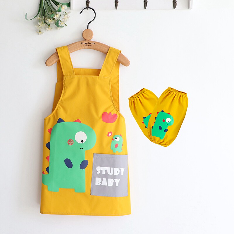 画画儿童中小小童防水围裙可调调节宝宝围兜反穿衣