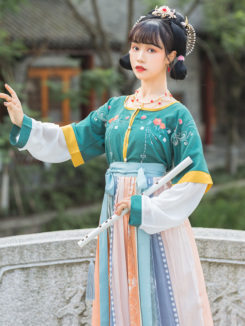 凤台曲原创汉服相知女仙坦领三件件套半臂内搭汉服