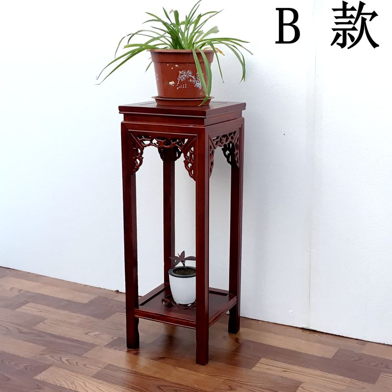 实木花架客厅地面 花盆架子 榆木 盆景架 吊兰 中式小架子