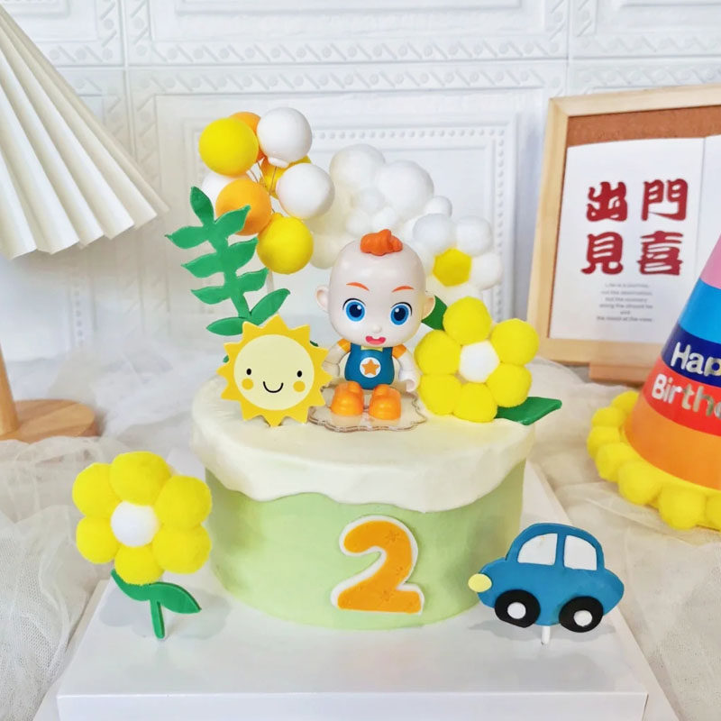 超级宝贝jojo蛋糕装饰儿童男孩女孩生日小汽车甜品台网节日装扮用品