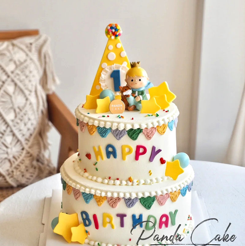 饰儿童虎宝宝满月100天男宝女宝拱门l奶瓶宝宝百天周岁生日蛋糕装