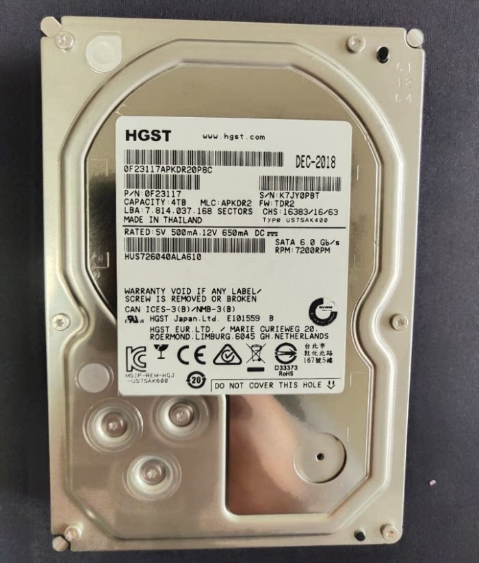 监控硬盘日立4t4000g安防4tbsata串口台式机机械硬盘