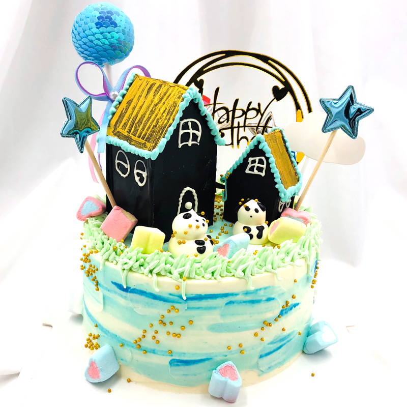 贝焙重庆同城配送乔迁房屋房子别墅动物奶油生日蛋糕